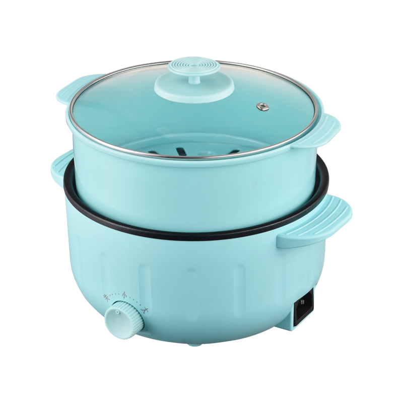 Non-stick Small Electric Cooking Pot with Steamer 